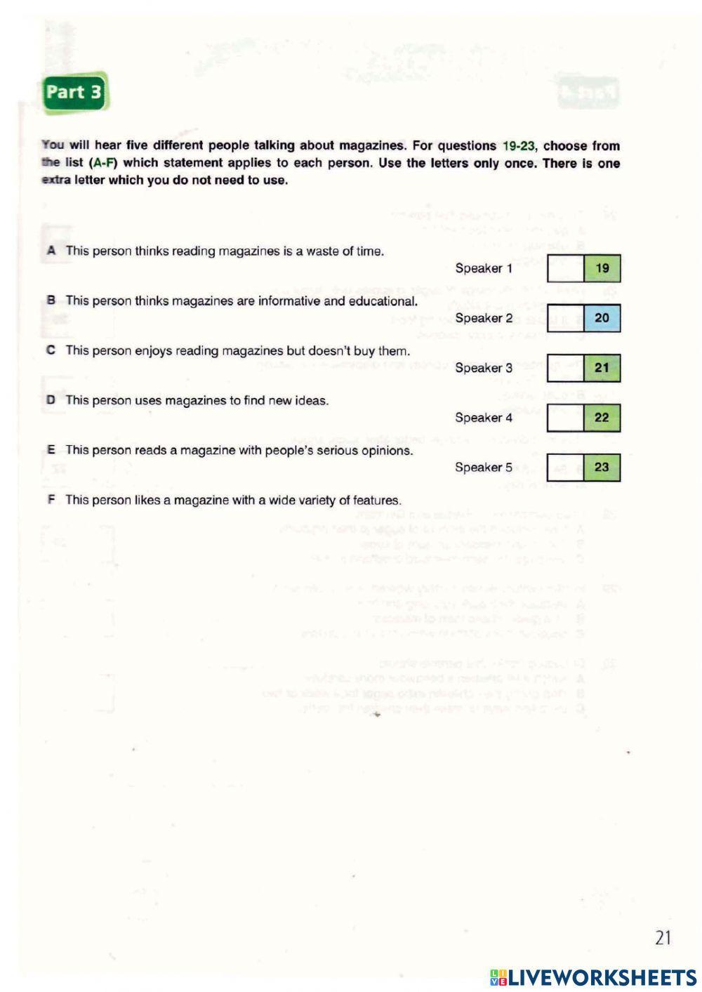 FCE Listening Test - 3, 4