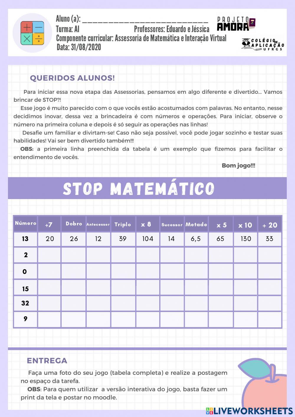 Stop Matemático