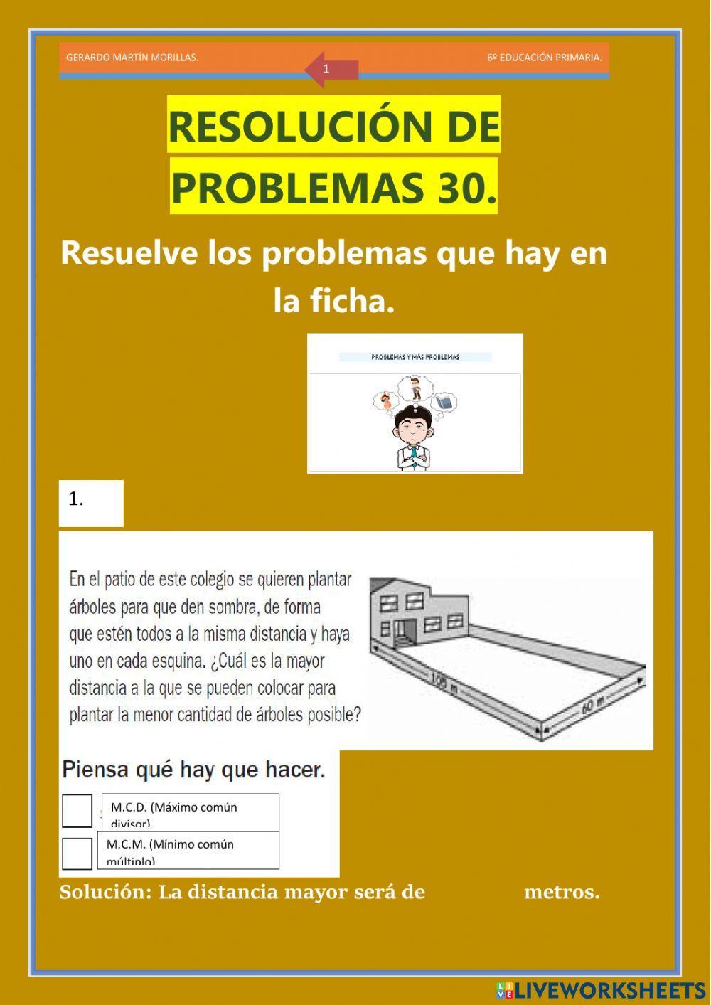 Resolución de problemas. Ficha 30.