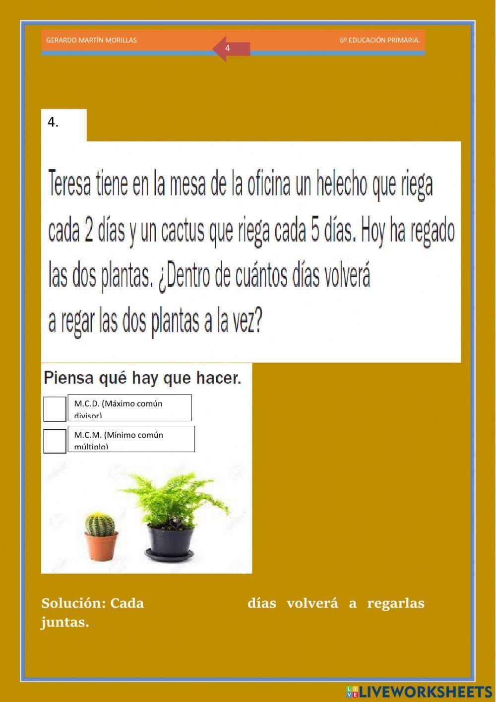 Resolución de problemas. Ficha 30.