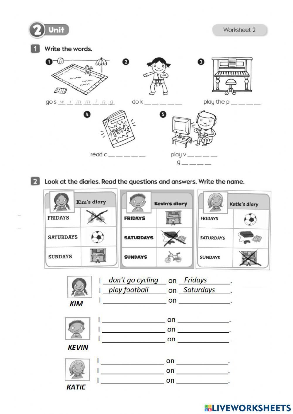 Bright ideas 3 unit 2 worksheet 2 6613197 msfortuny86