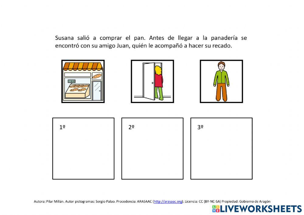 Comprensión de textos cortos (secuencias temporales)