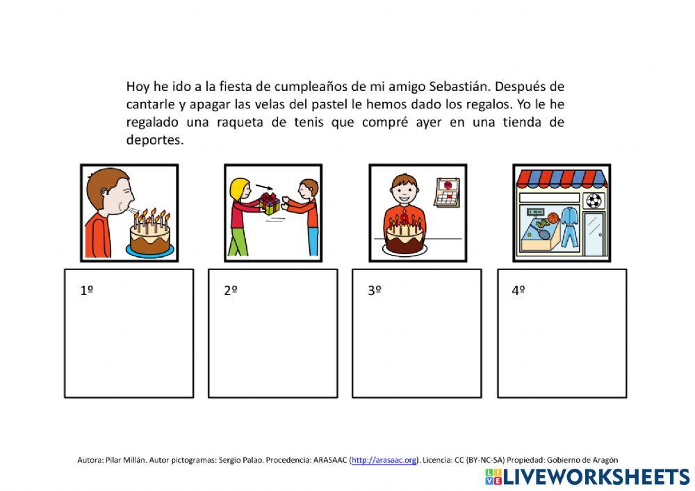 Comprensión de textos cortos (secuencias temporales)