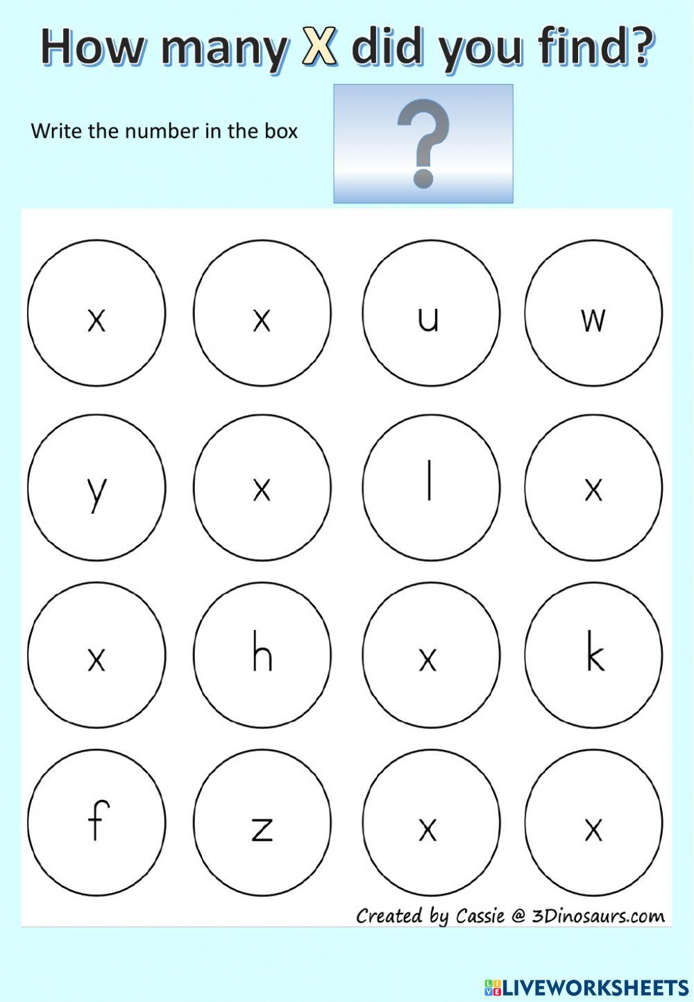 I can recognize letter sound x