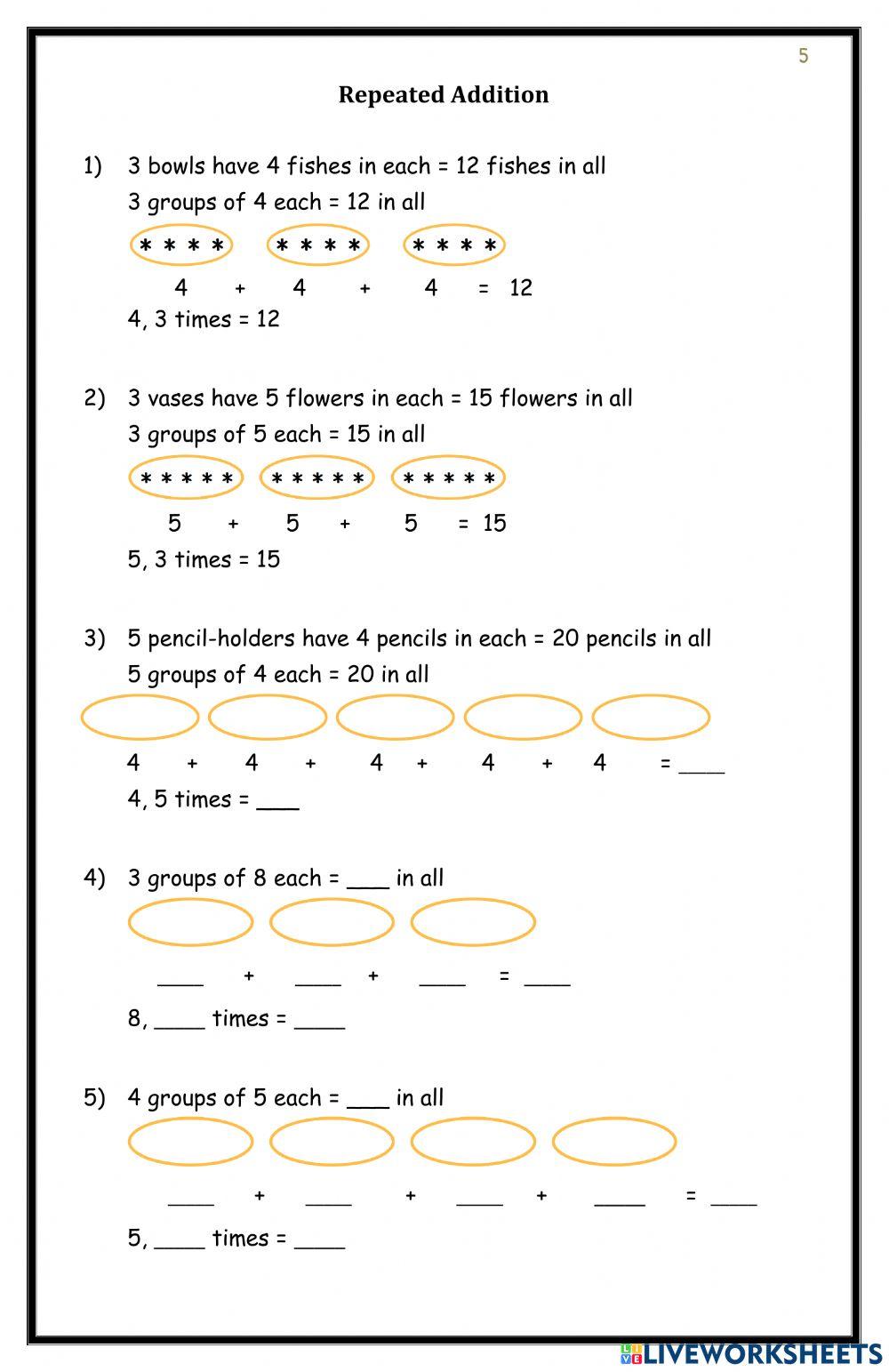Repeated Addition 5