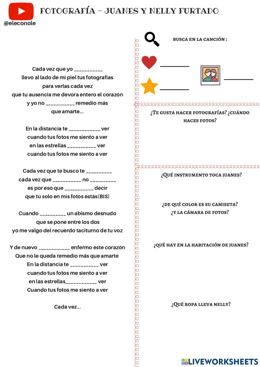 Canción: español para extranjeros