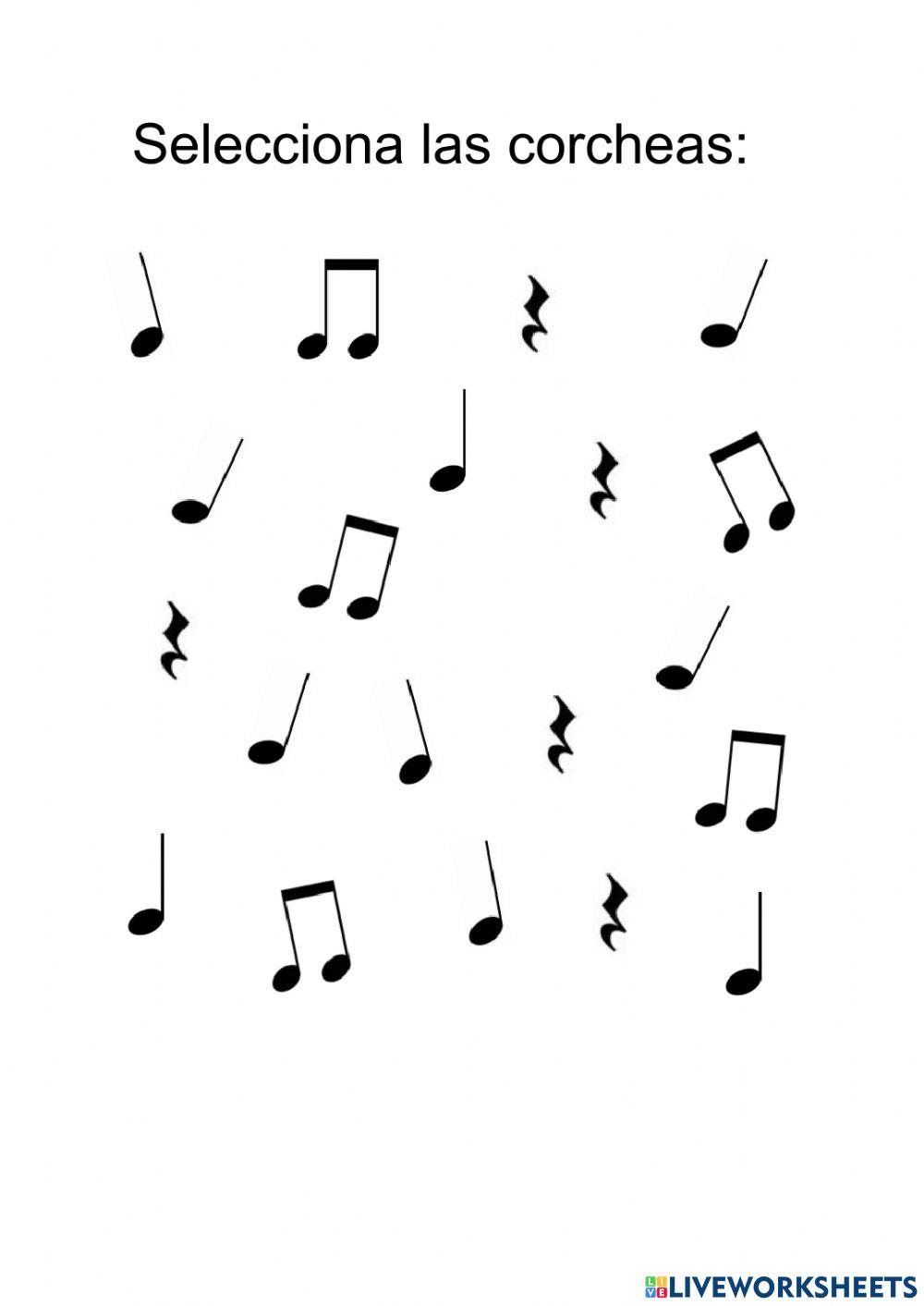 Seleciona las corcheas