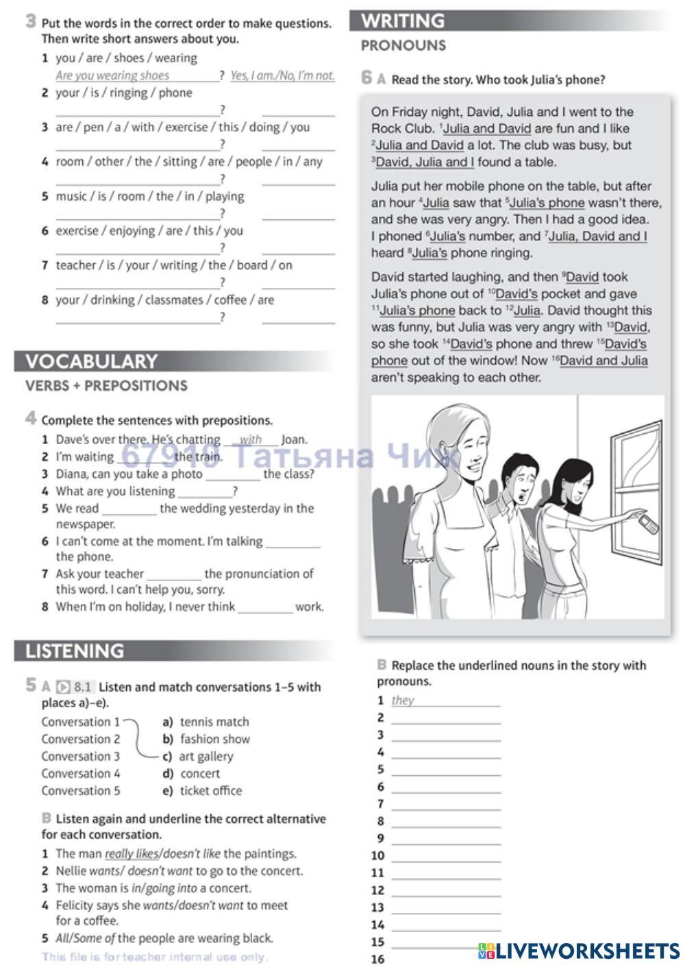 Speakout Elementary unit 8.2 1044690 | tanichka71 | Live