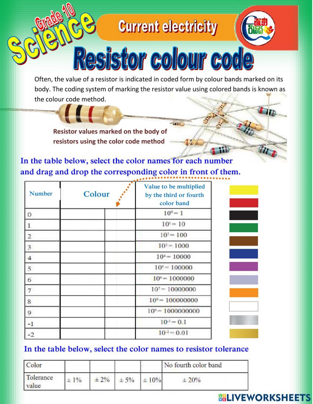 1044647 resistor colour code h m wijewardana