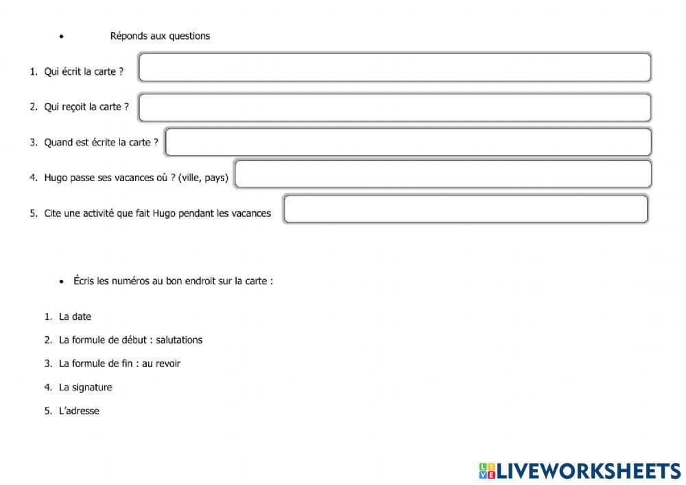 Analyser une carte postale