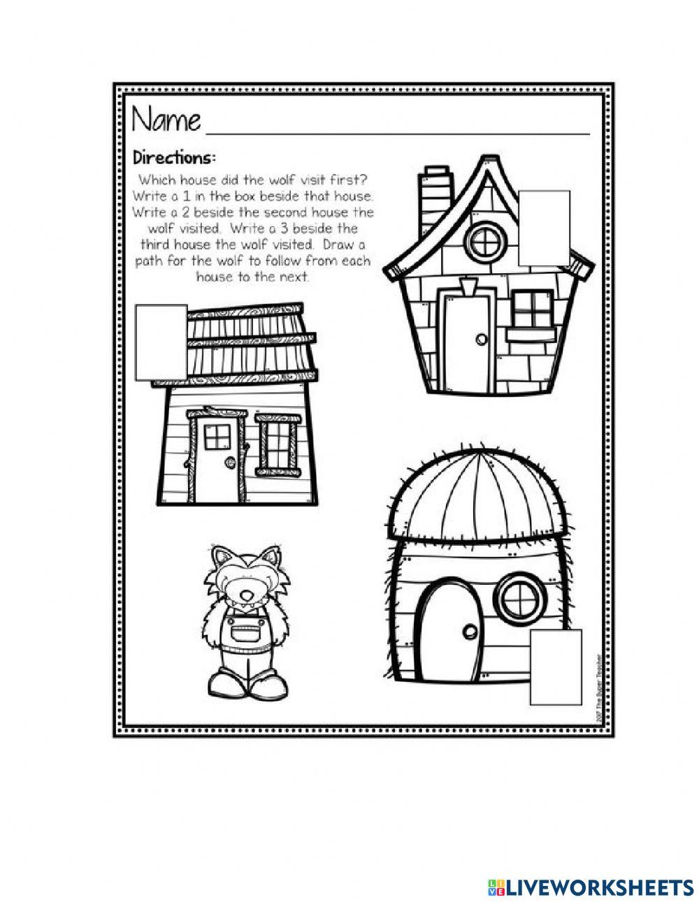 The Three Little Pigs online practice Live Worksheets