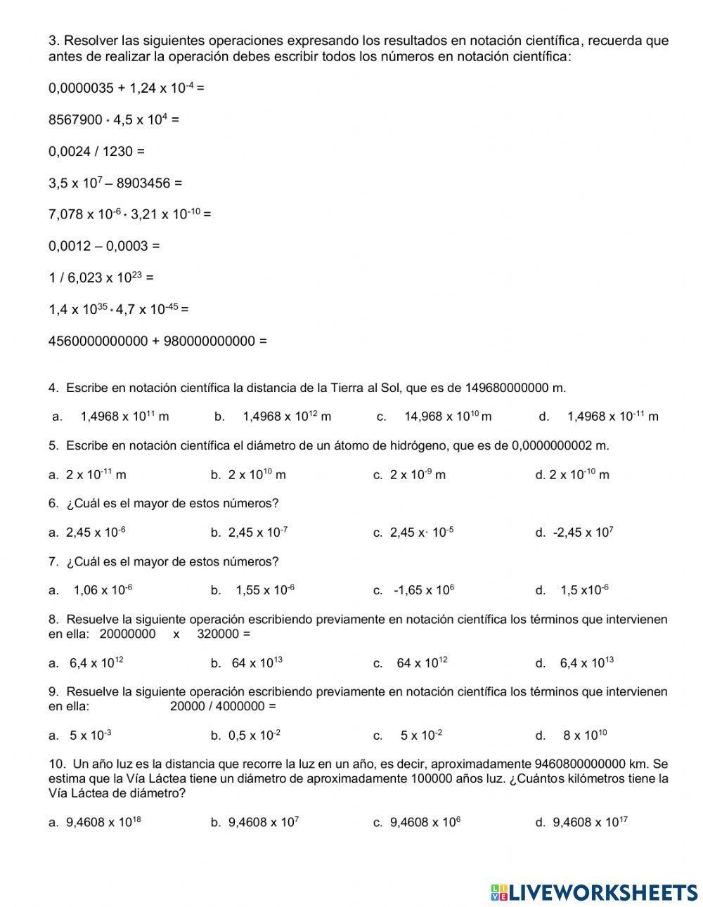 Notación cientifica