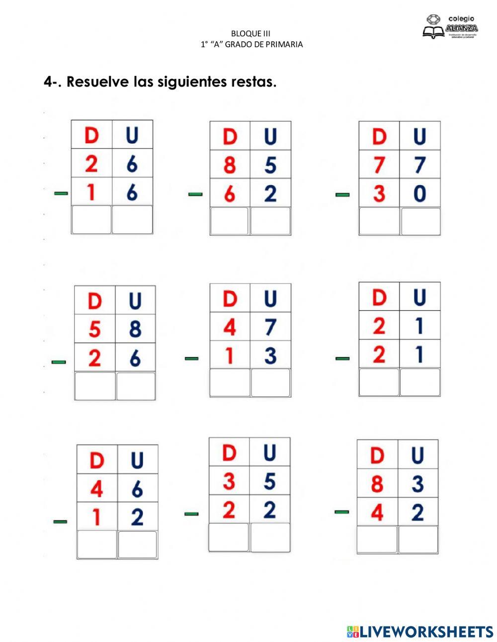 Examen de mecanizaciones 3° trimestre