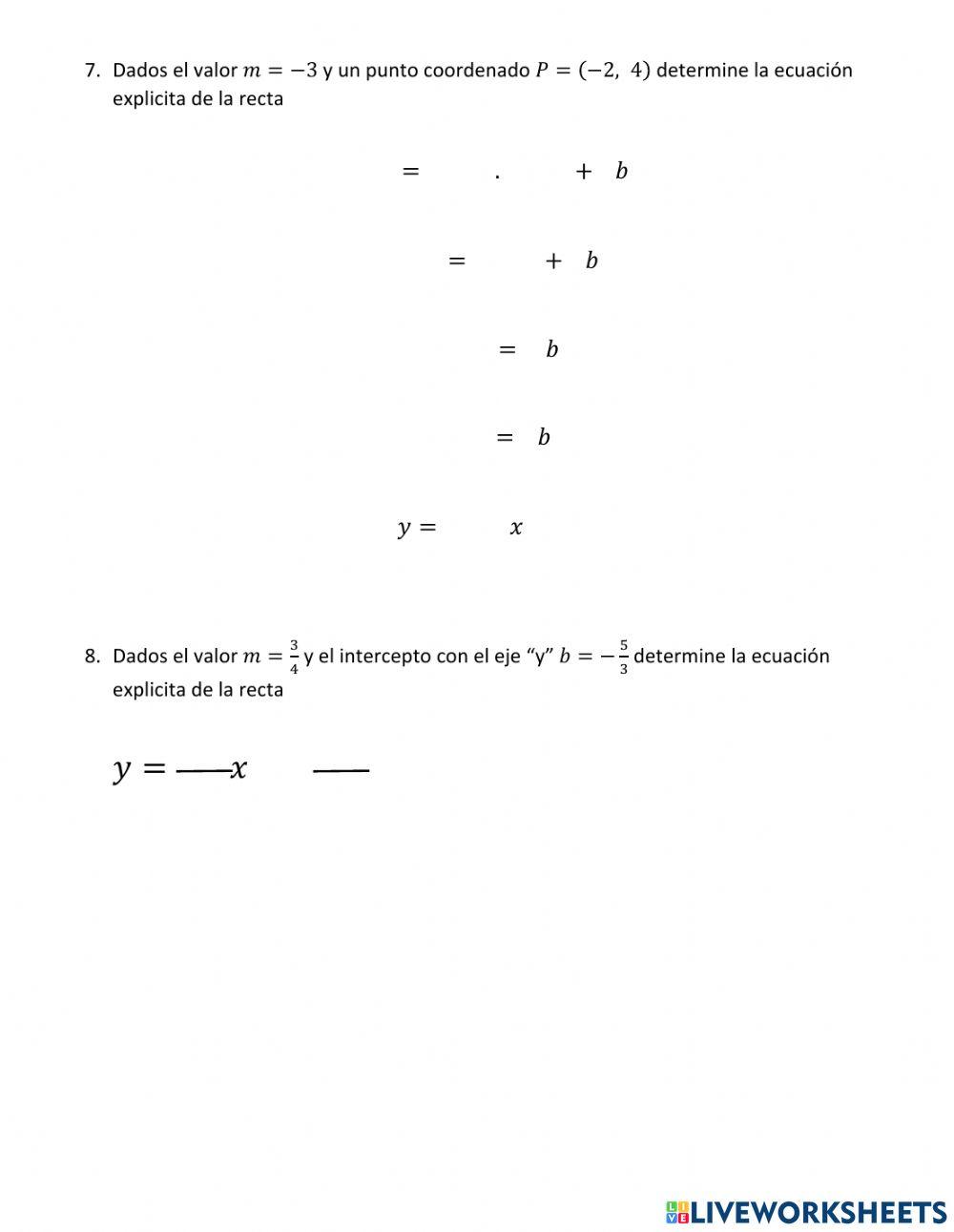 Test función lineal K8