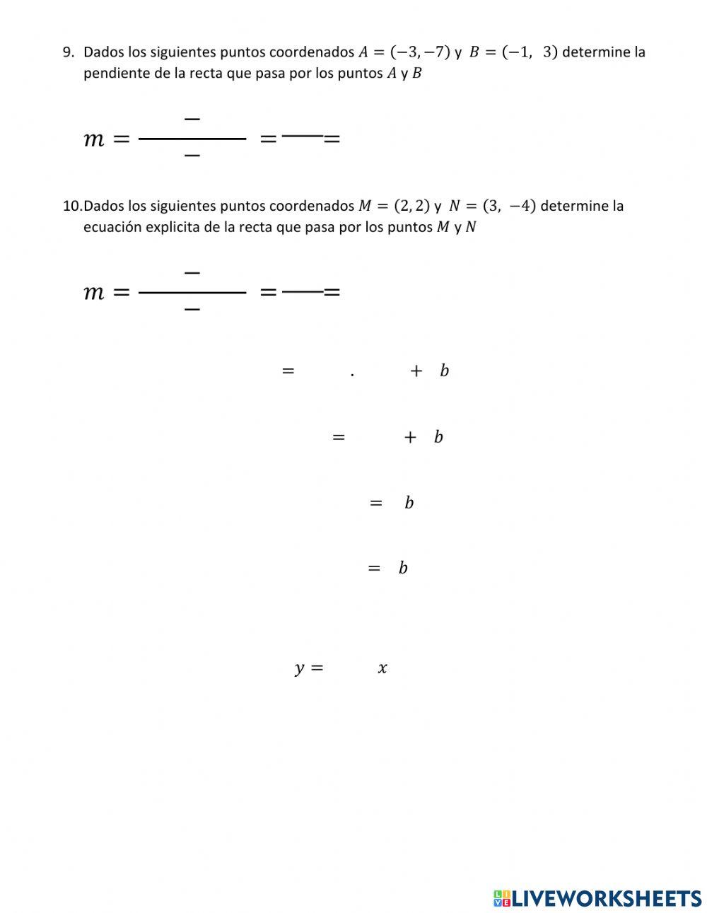 Test función lineal K8