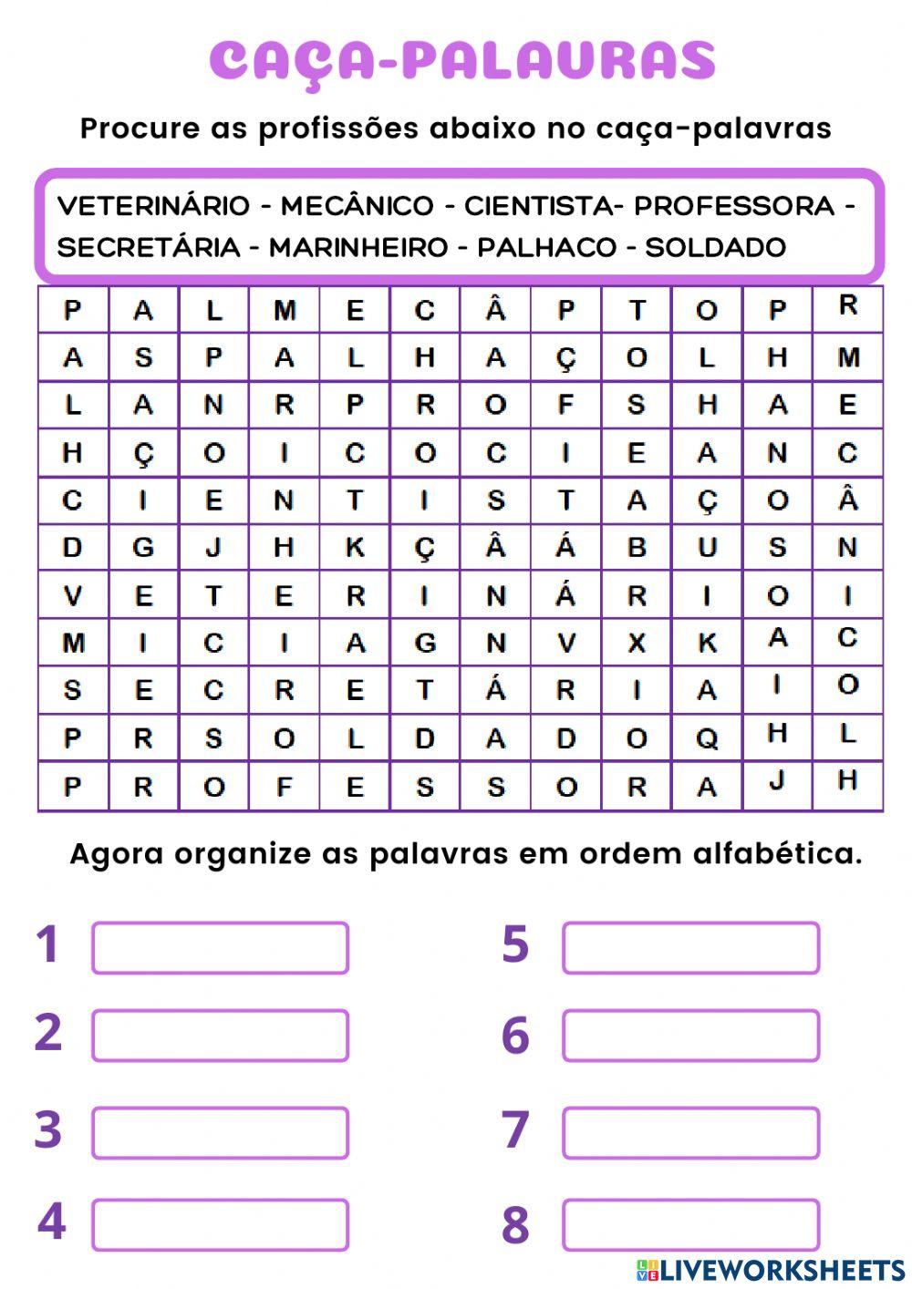 Ditado das profissões