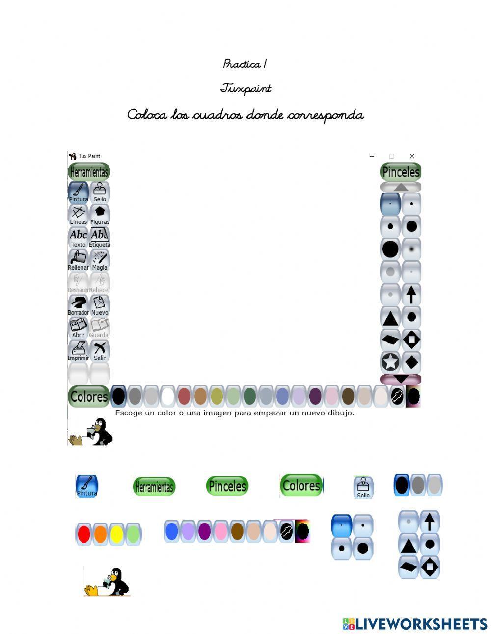 Partes de la Pantalla de Tuxpaint