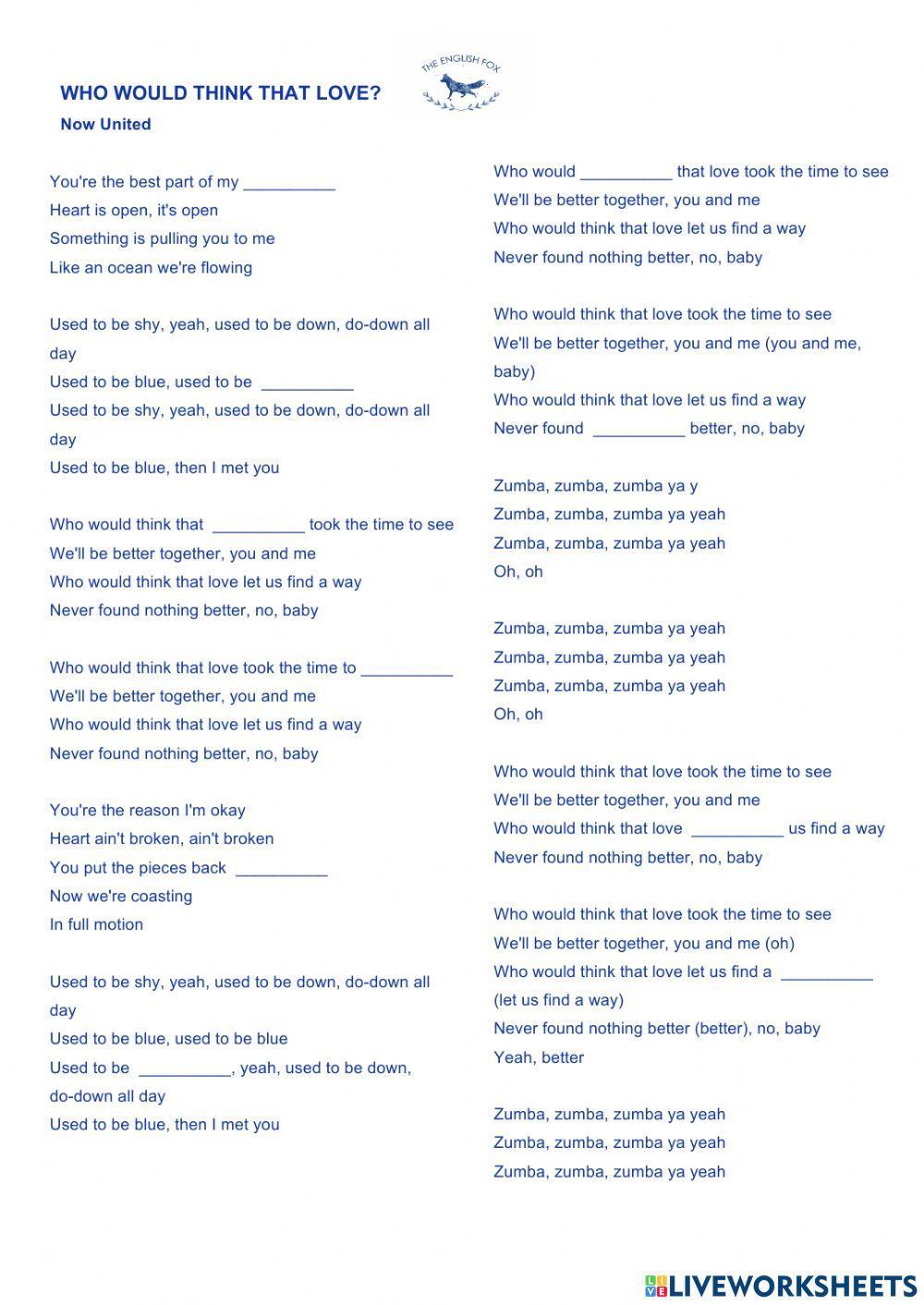 Who would think that love