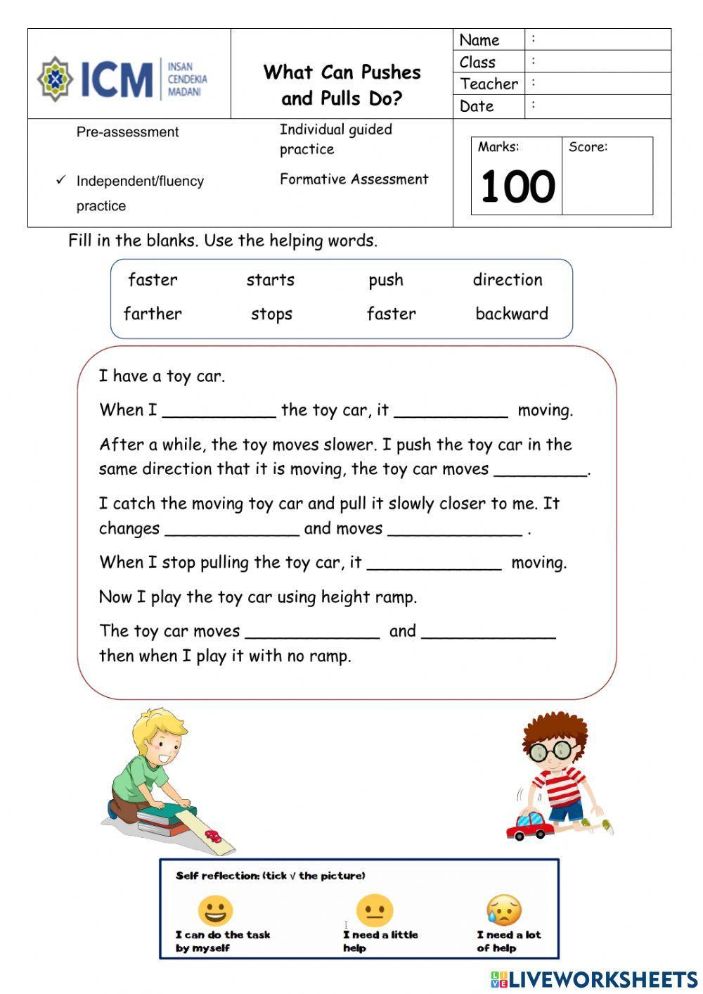 What can pushes and pulls do? worksheet Live Worksheets