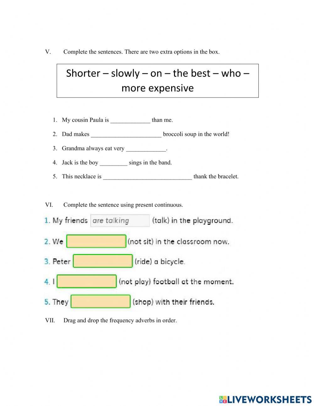 Diagnostic test 6th grade