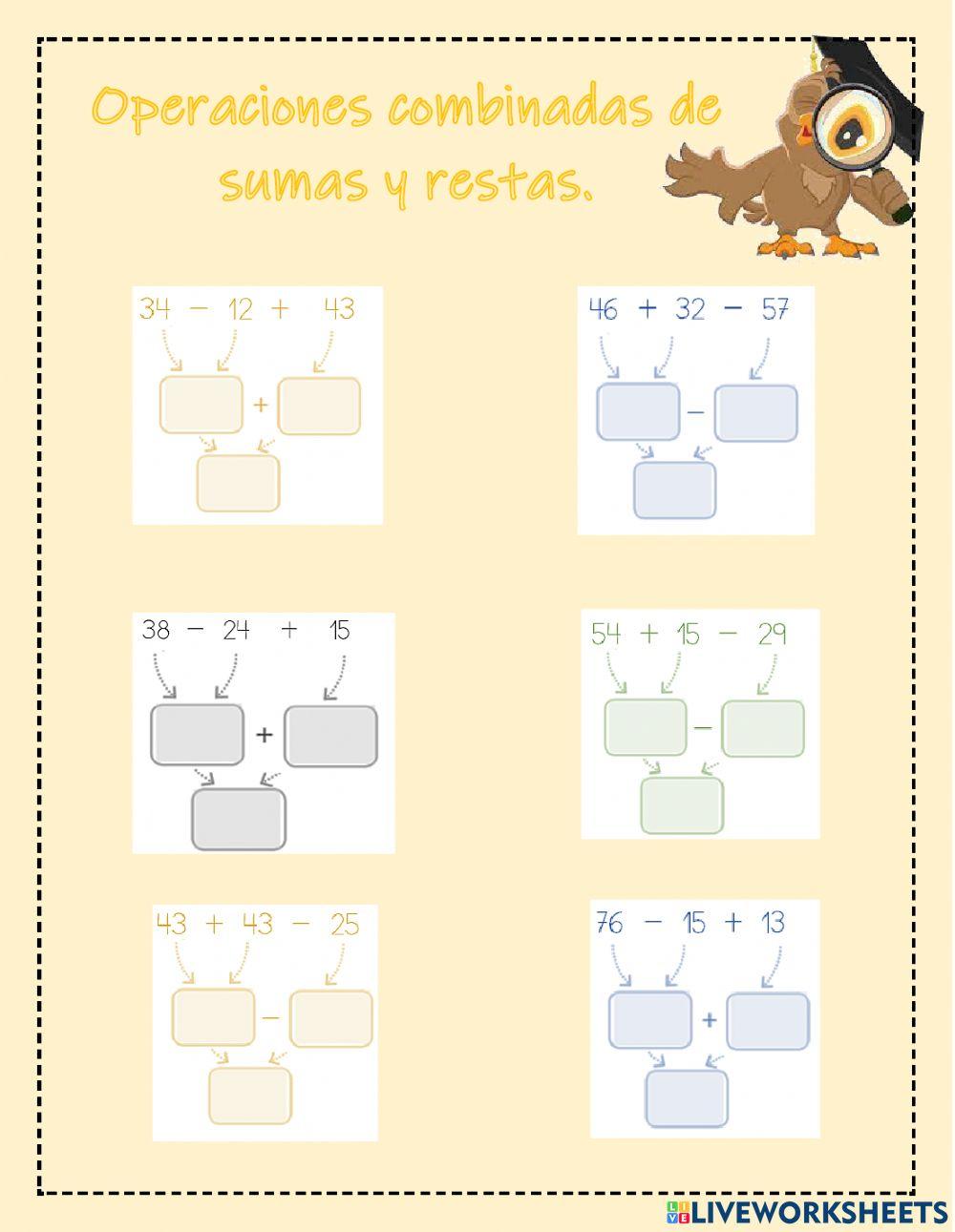 Sumas y restas combinadas