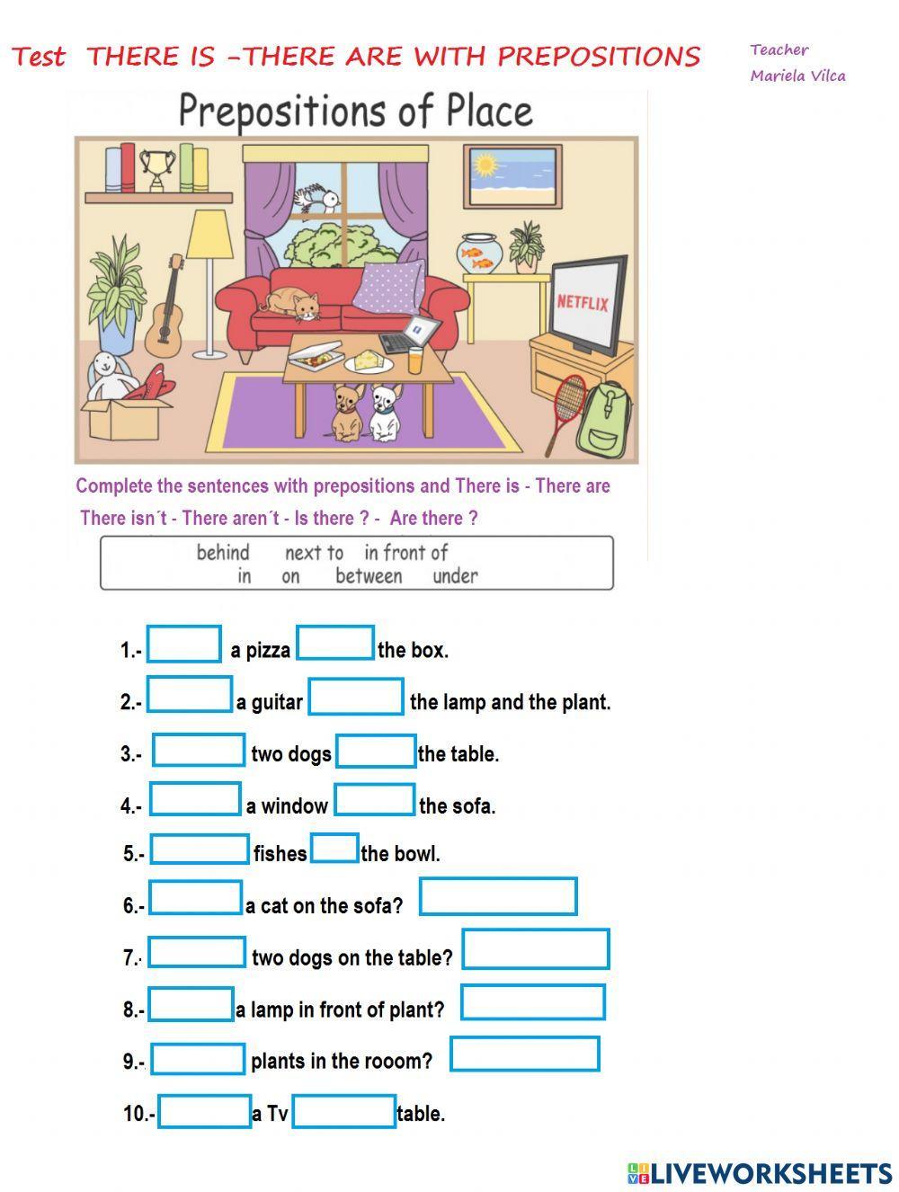 There is there are and propositions liveworksheets