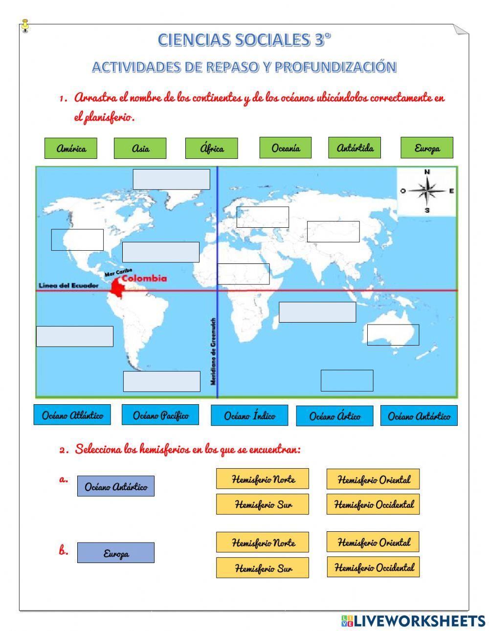 Los Continentes y Océanos