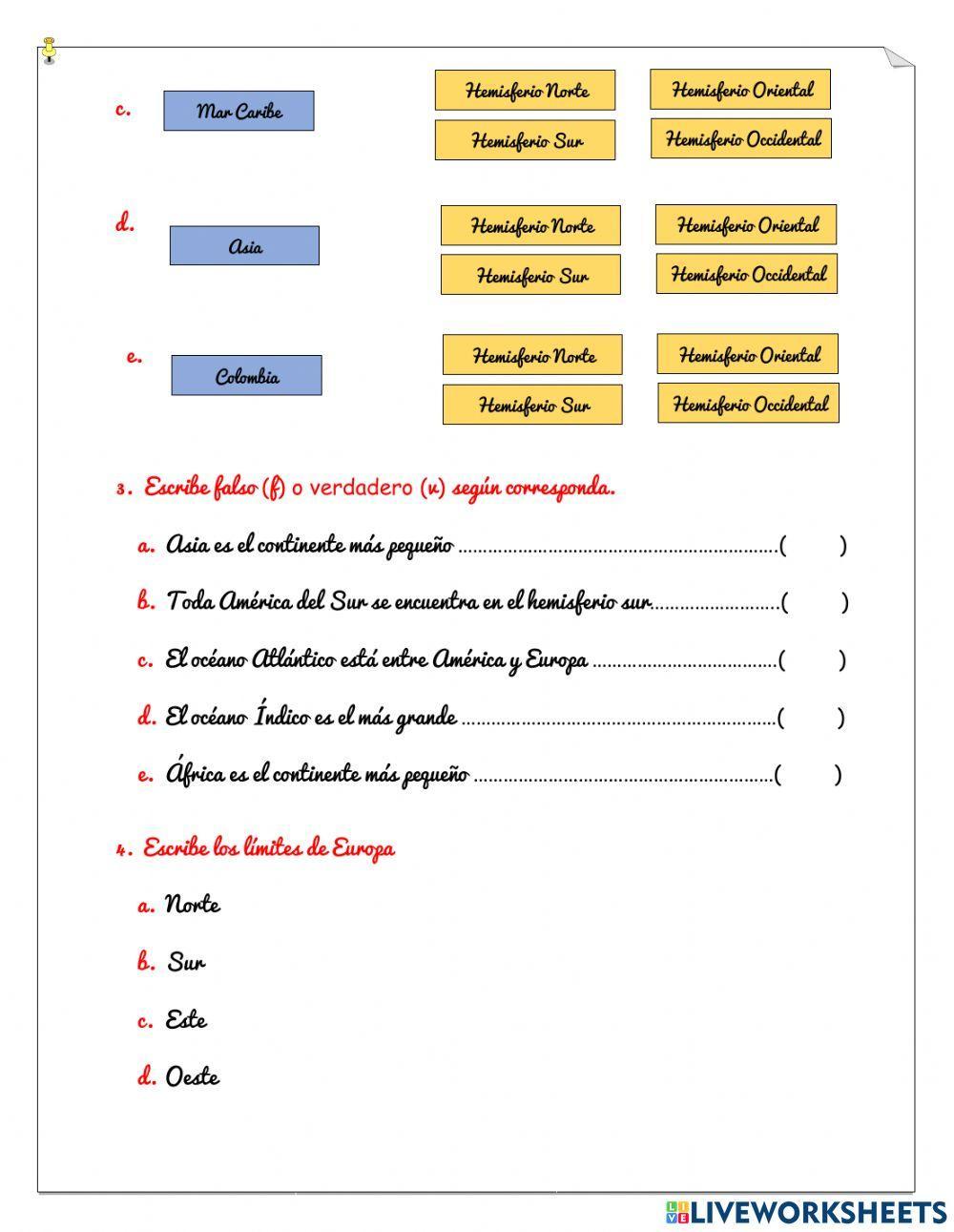 Los Continentes y Océanos