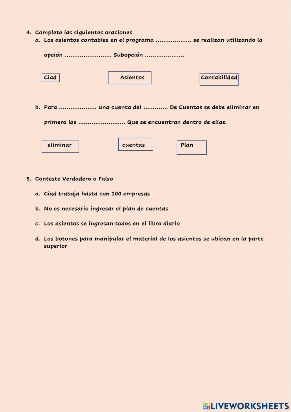 Ciad plan de cuentas