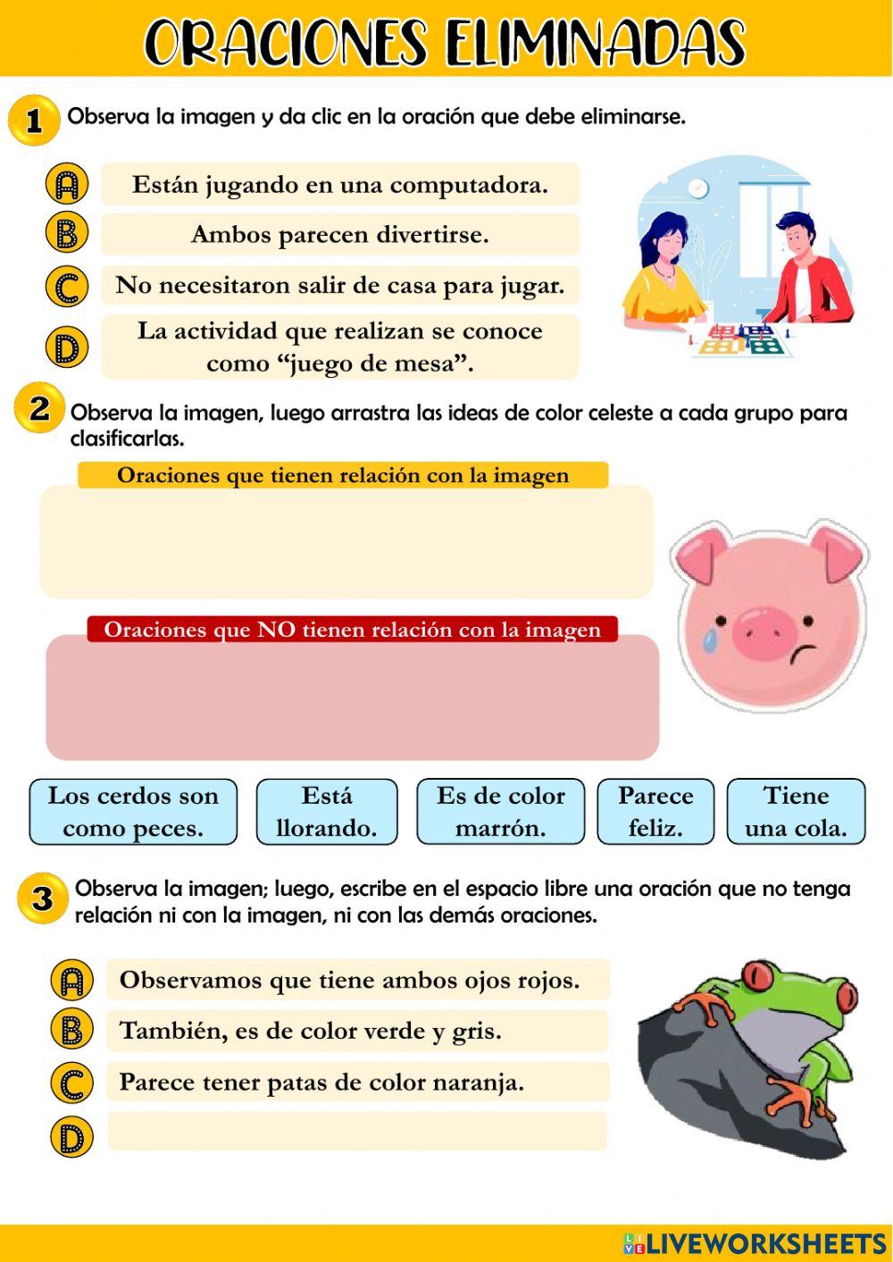 Oraciones eliminadas - semana 8