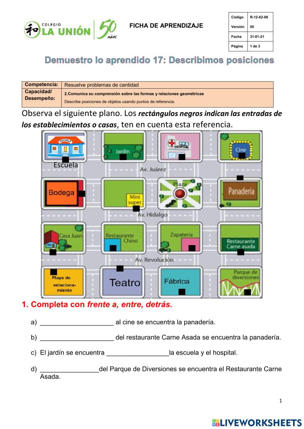 Demuestro lo aprendido (17)-4to grado-Describimos posiciones