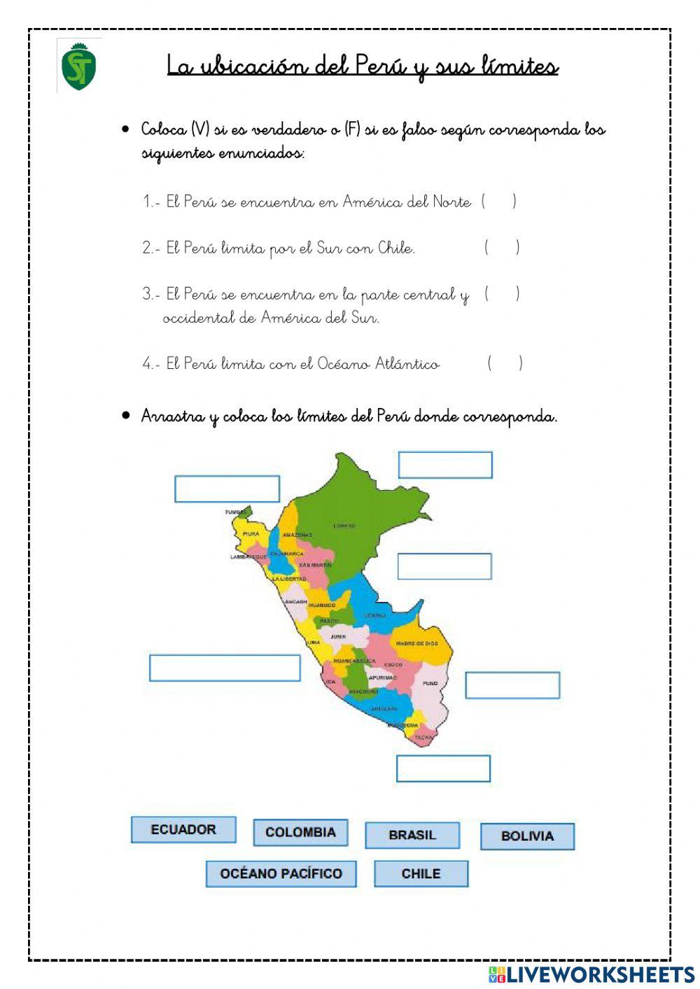 Ubicación y limites del Perú