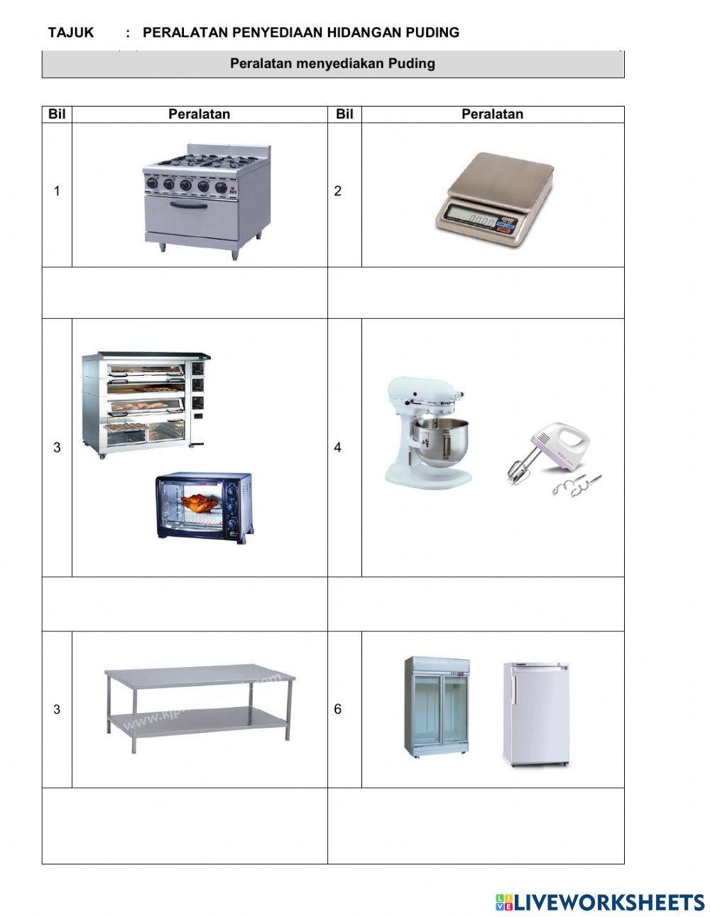 Peralatan Penyediaan Puding