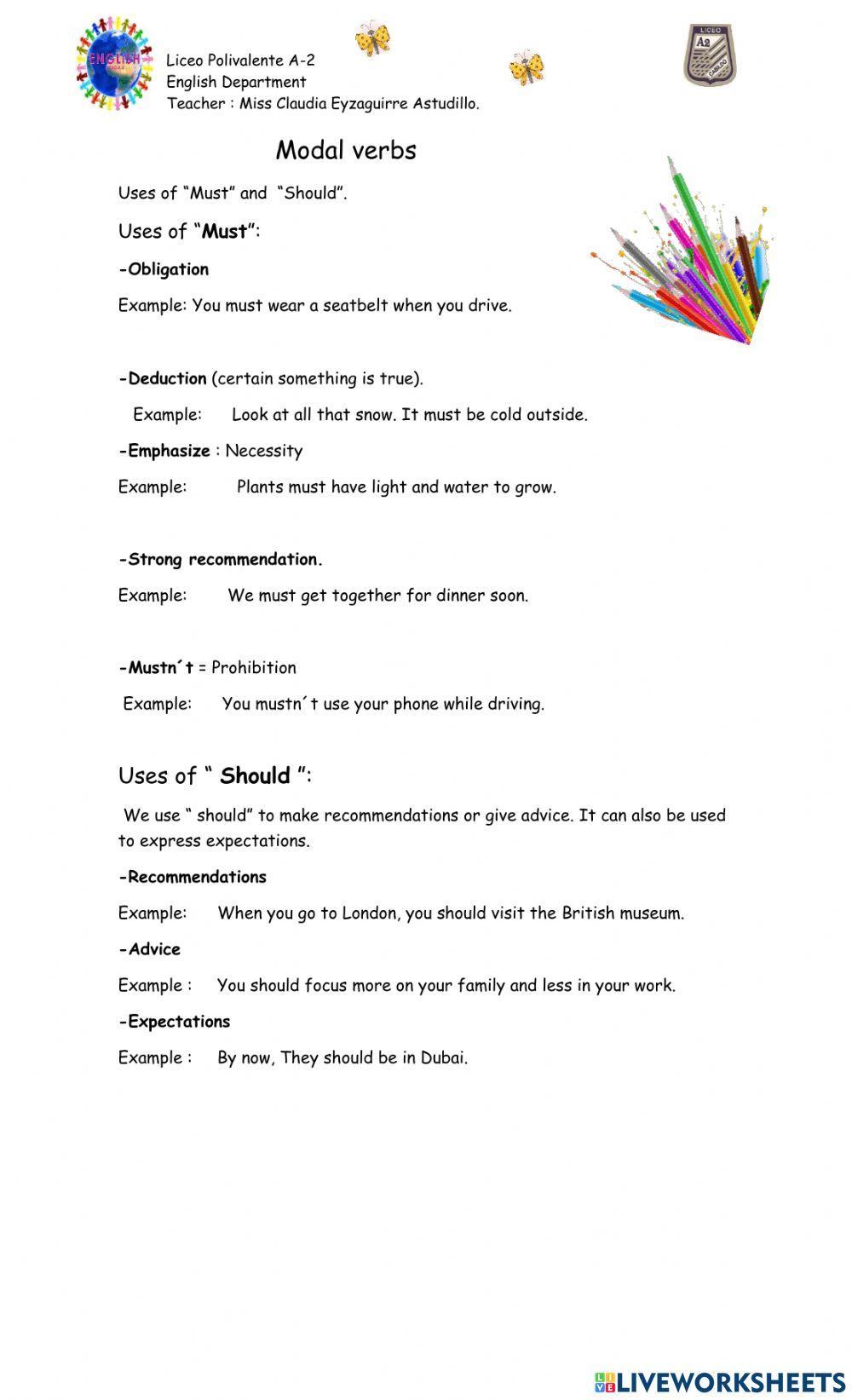 Usage of -Must- and -should-