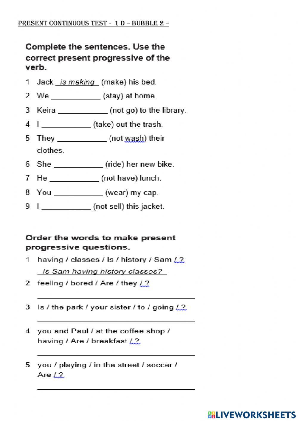 Present Continuous -