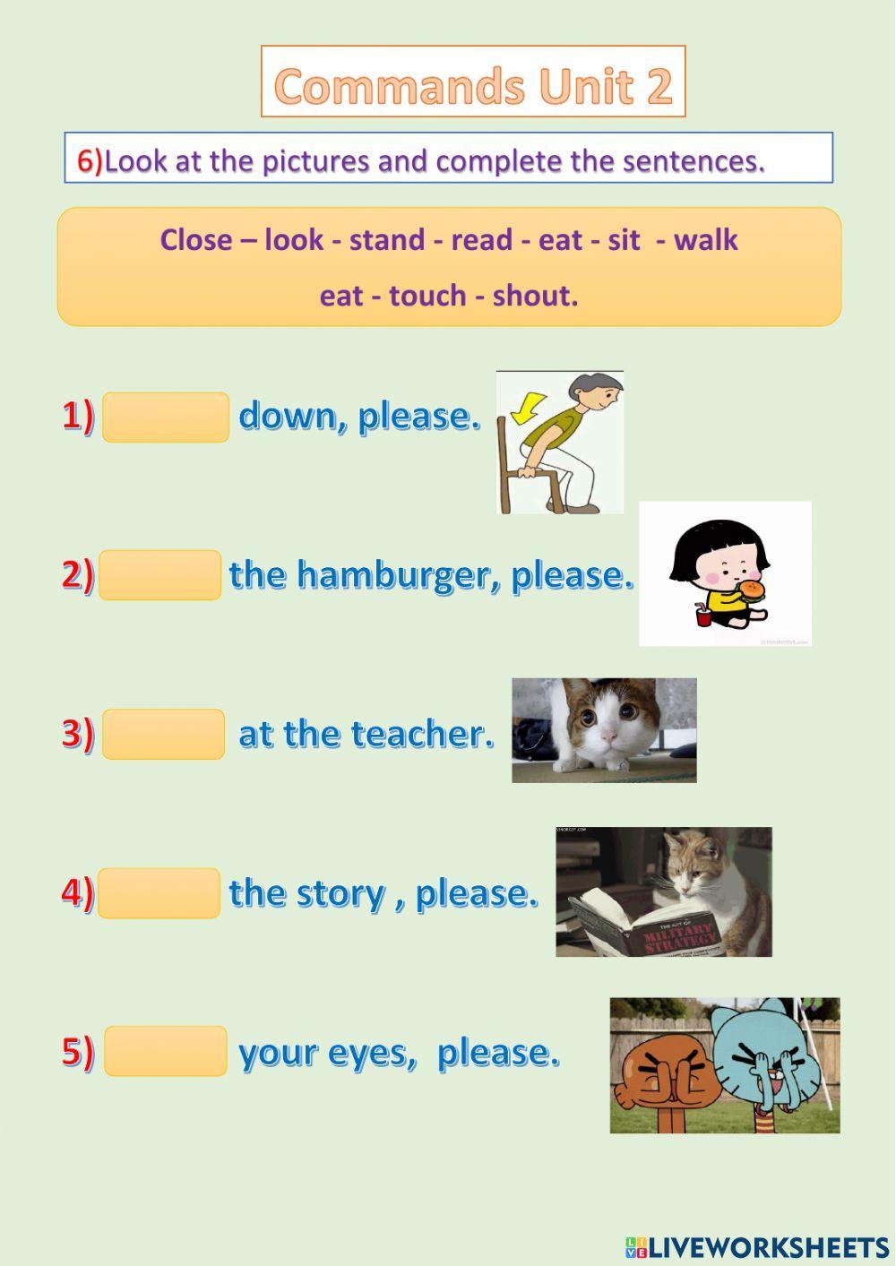 Classroom commands II (2nd grade)