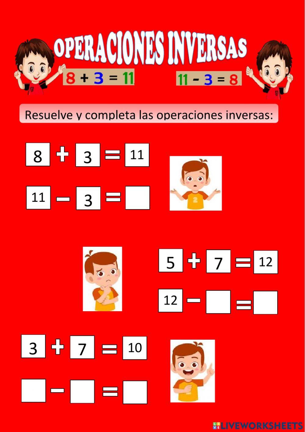 Operaciones inversas
