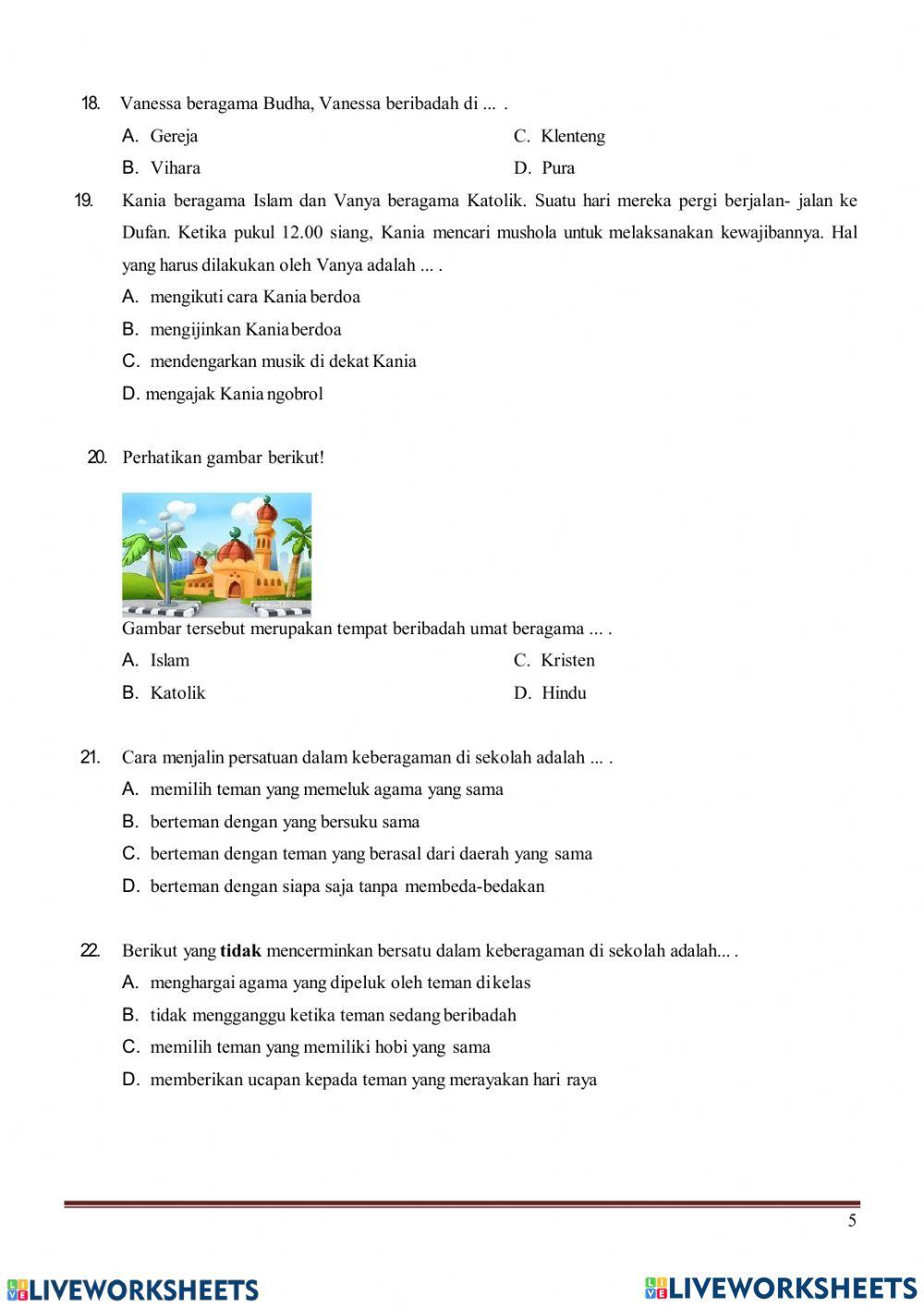Latihan Ujian Sekolah PKN