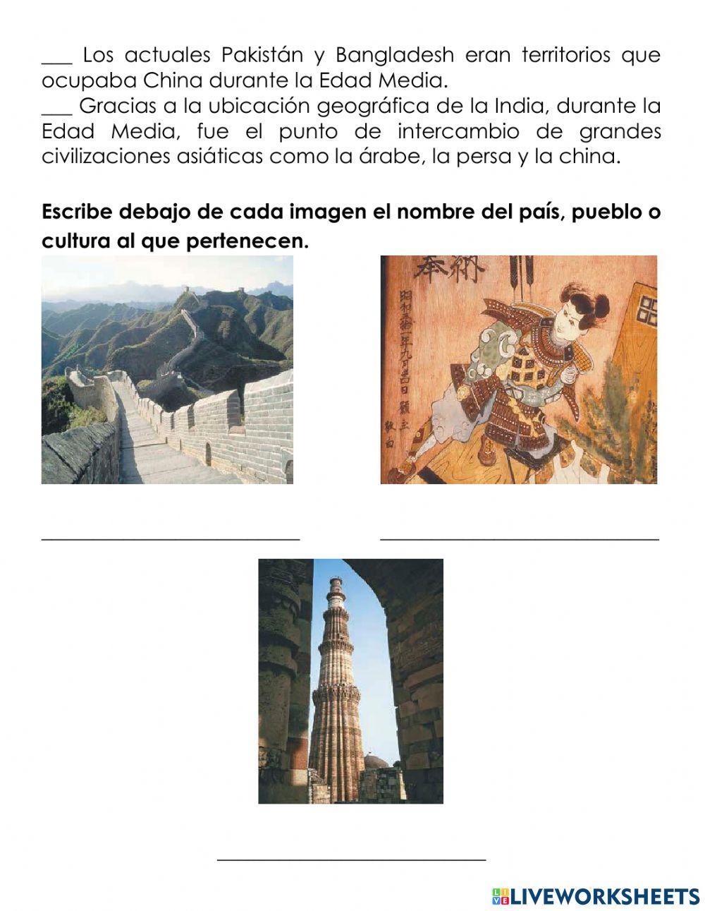 Actividad India, China y Japón