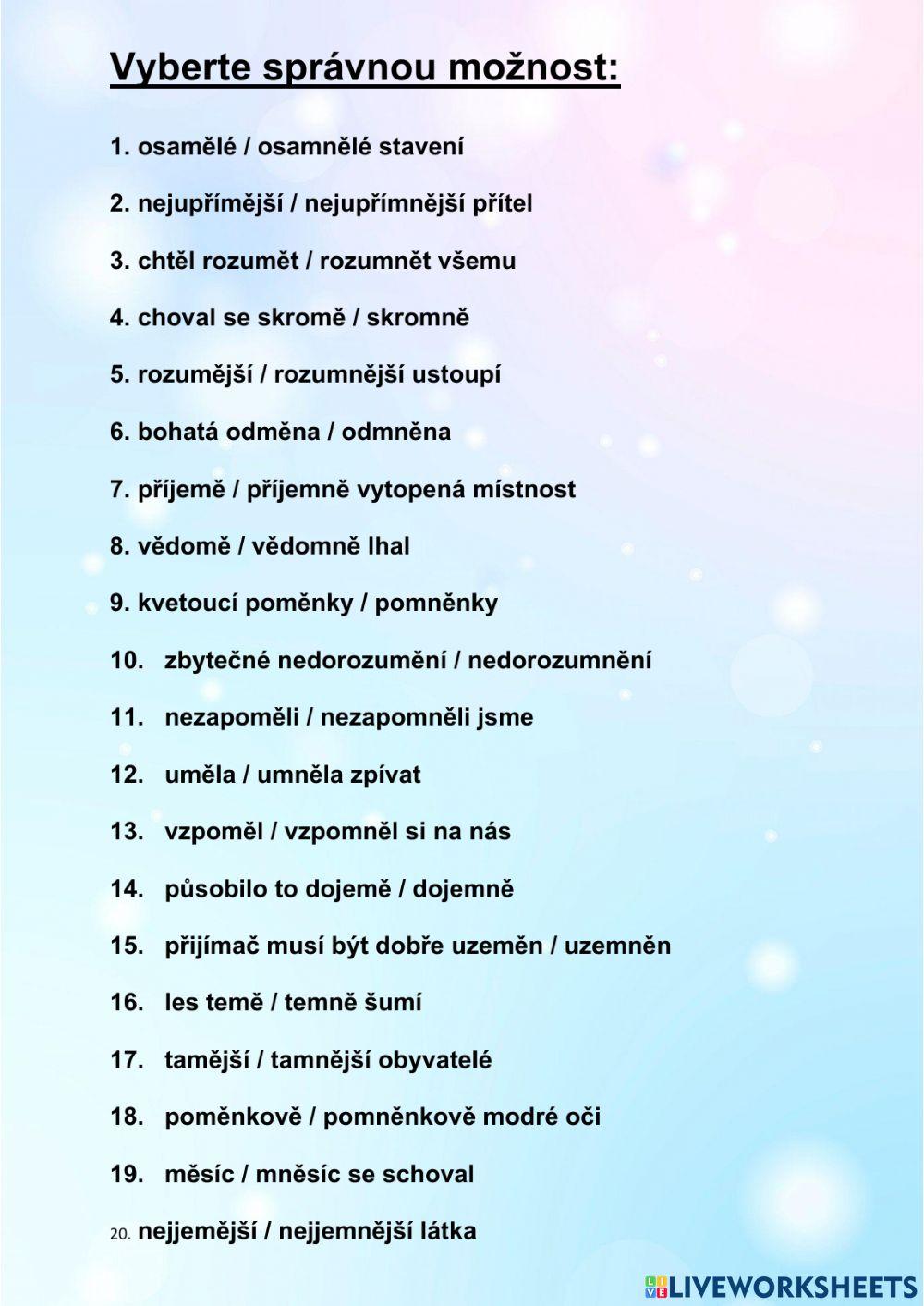 Pravopis - skupiny -mě-, -mně-