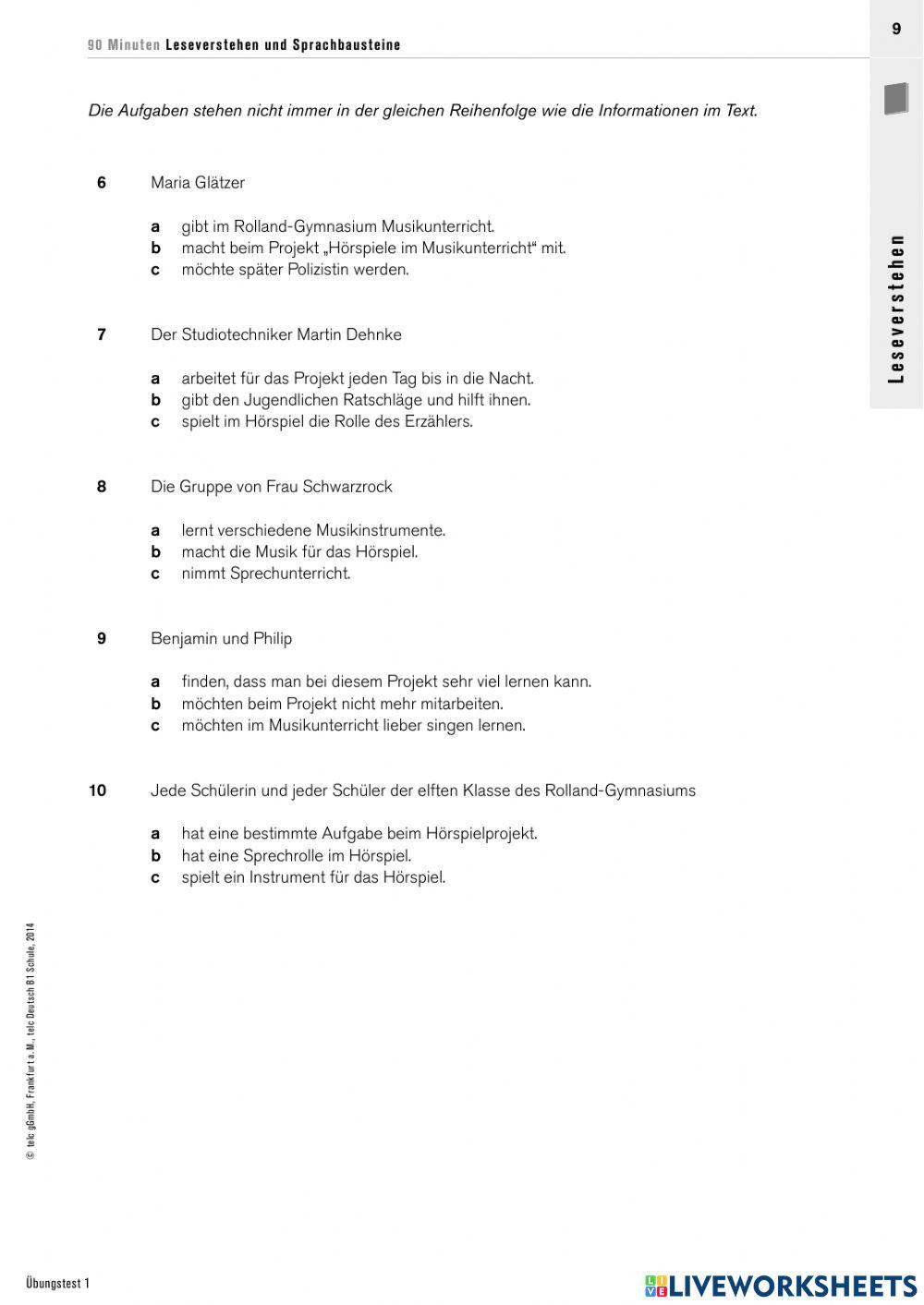 arbeitssuche b1 prüfung
