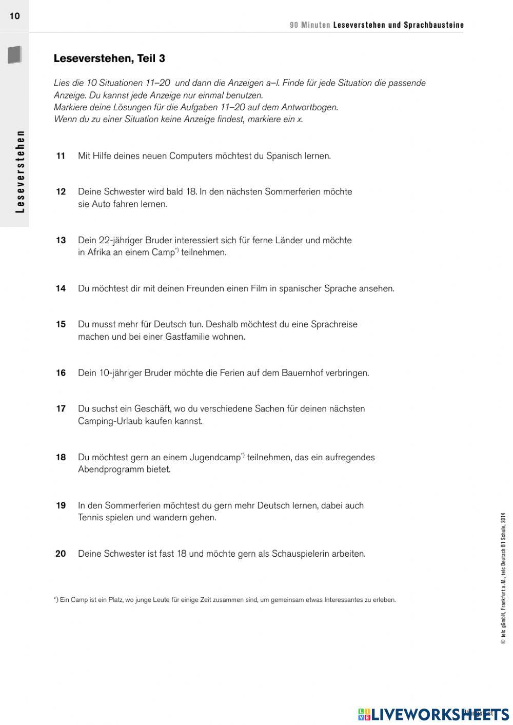 arbeitssuche b1 prüfung