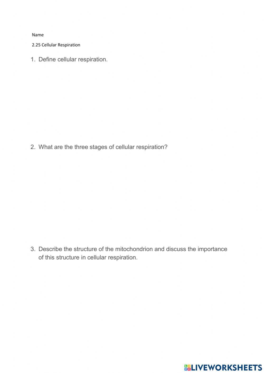 2.25 Cellular Respiration