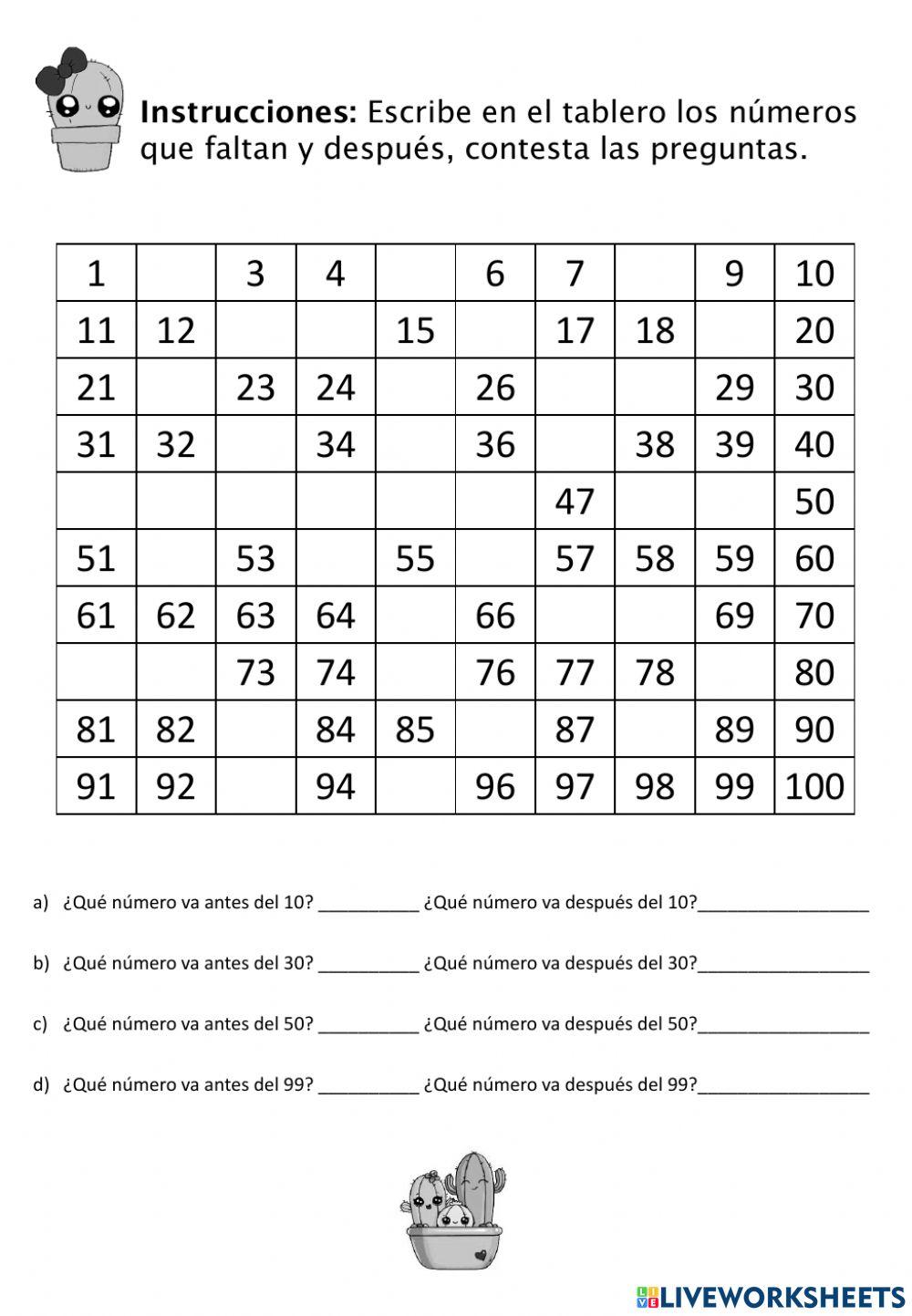 Números hasta el 100