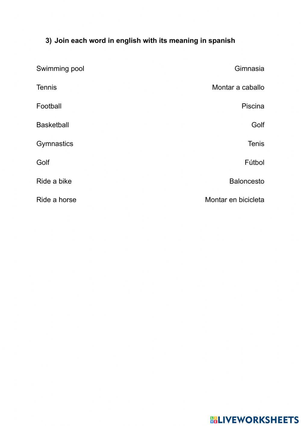 Sports and present simple