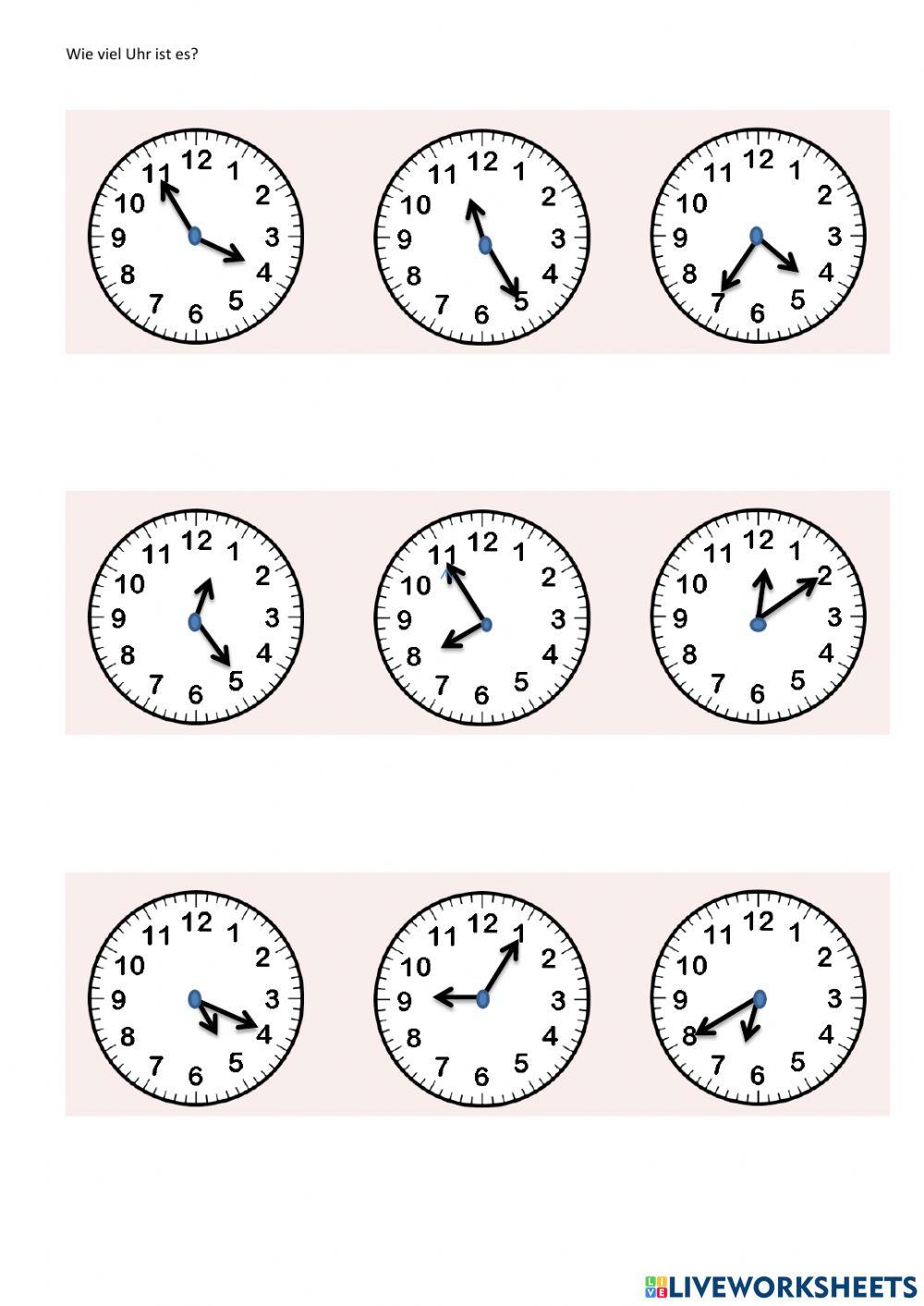 Wie Viel Uhr Ist Jetzt In Amerika Wie viel Uhr ist es jetzt? online exercise for | Live Worksheets
