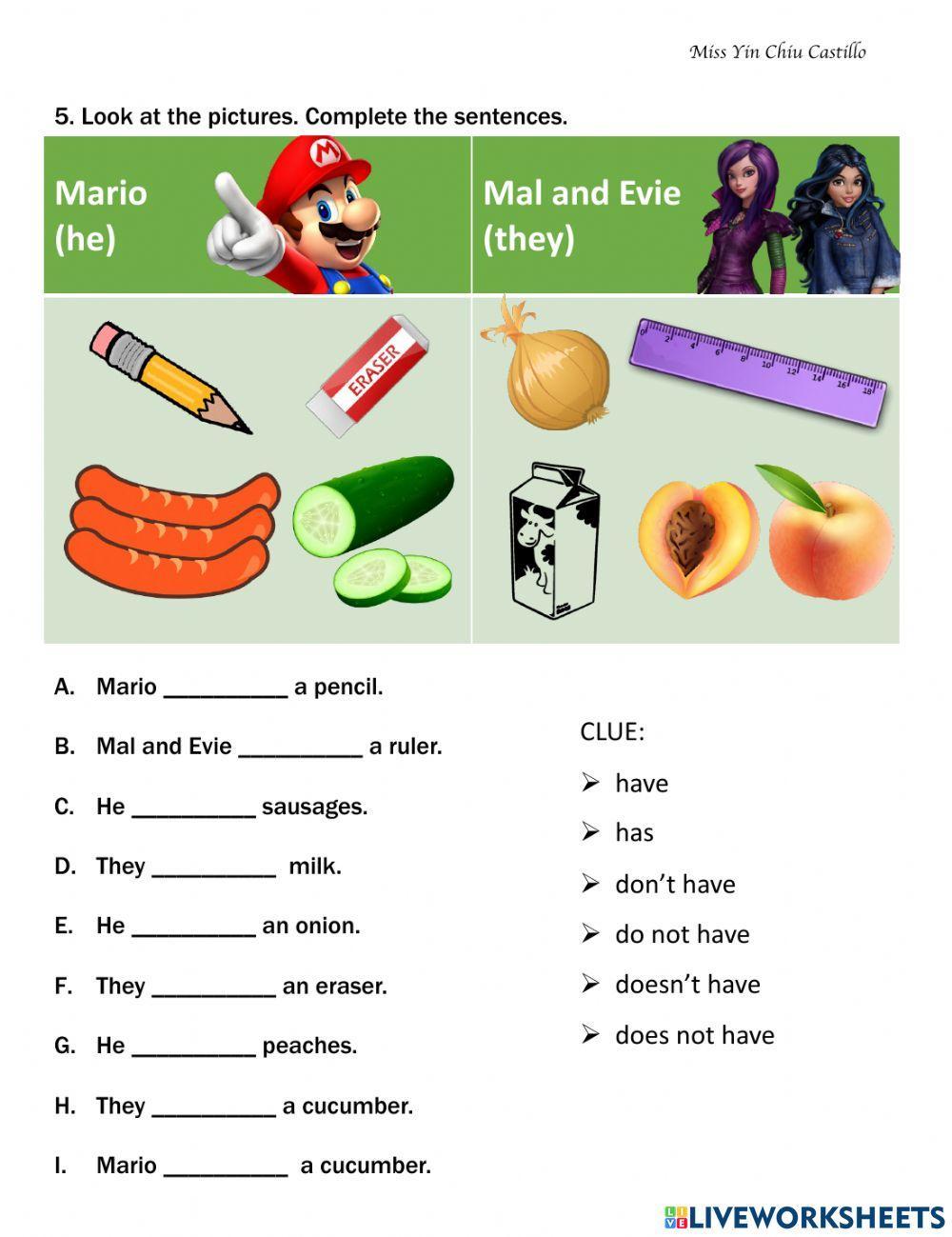 Verb to have - present simple