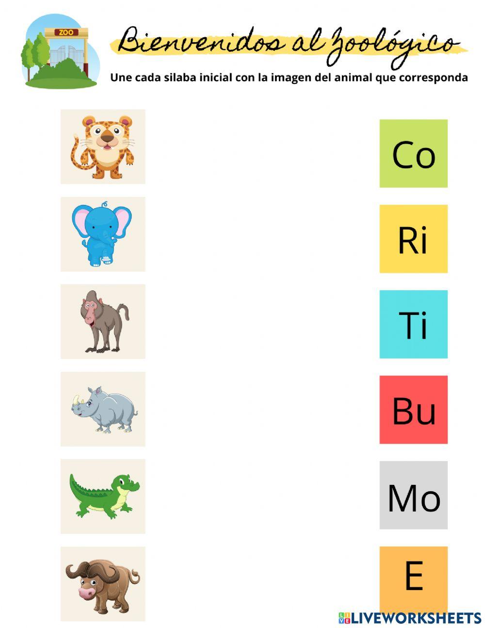 Identificación de Silaba Inicial ZOO