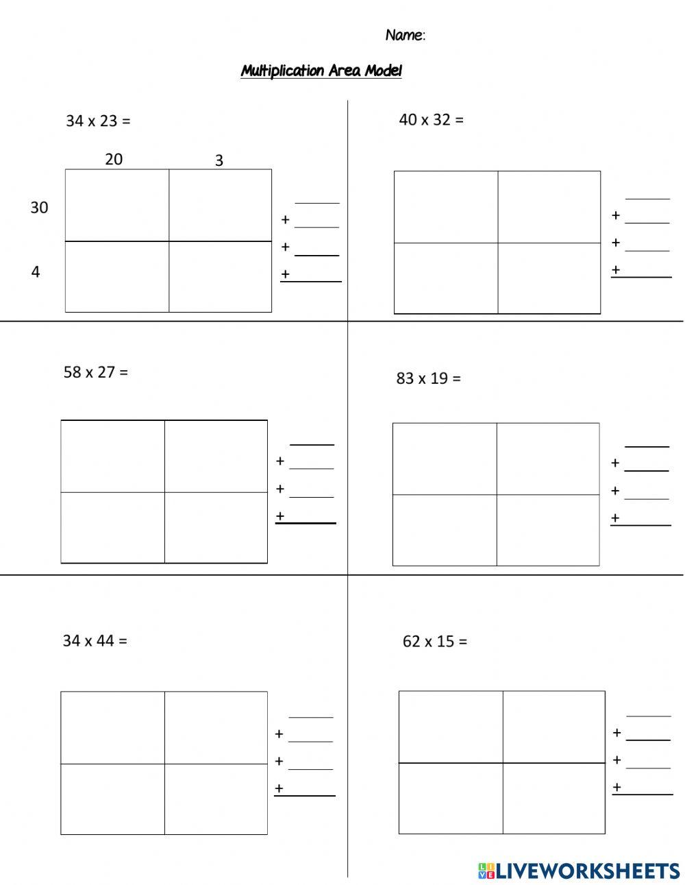 2 Digit Multiplication Box Method 2 Digit Multiplication Box Method