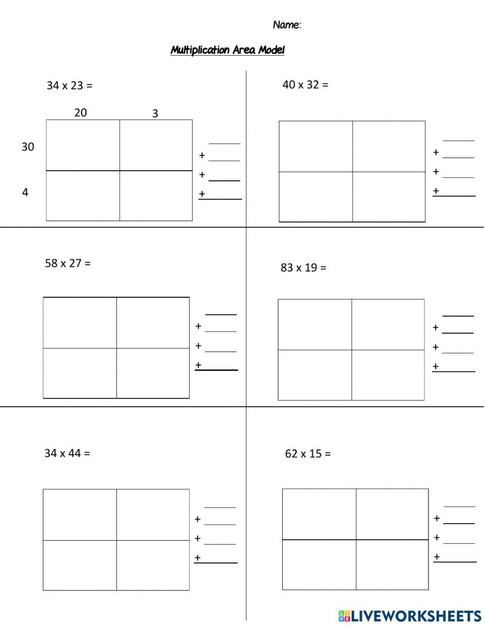 Multiplication Area Model